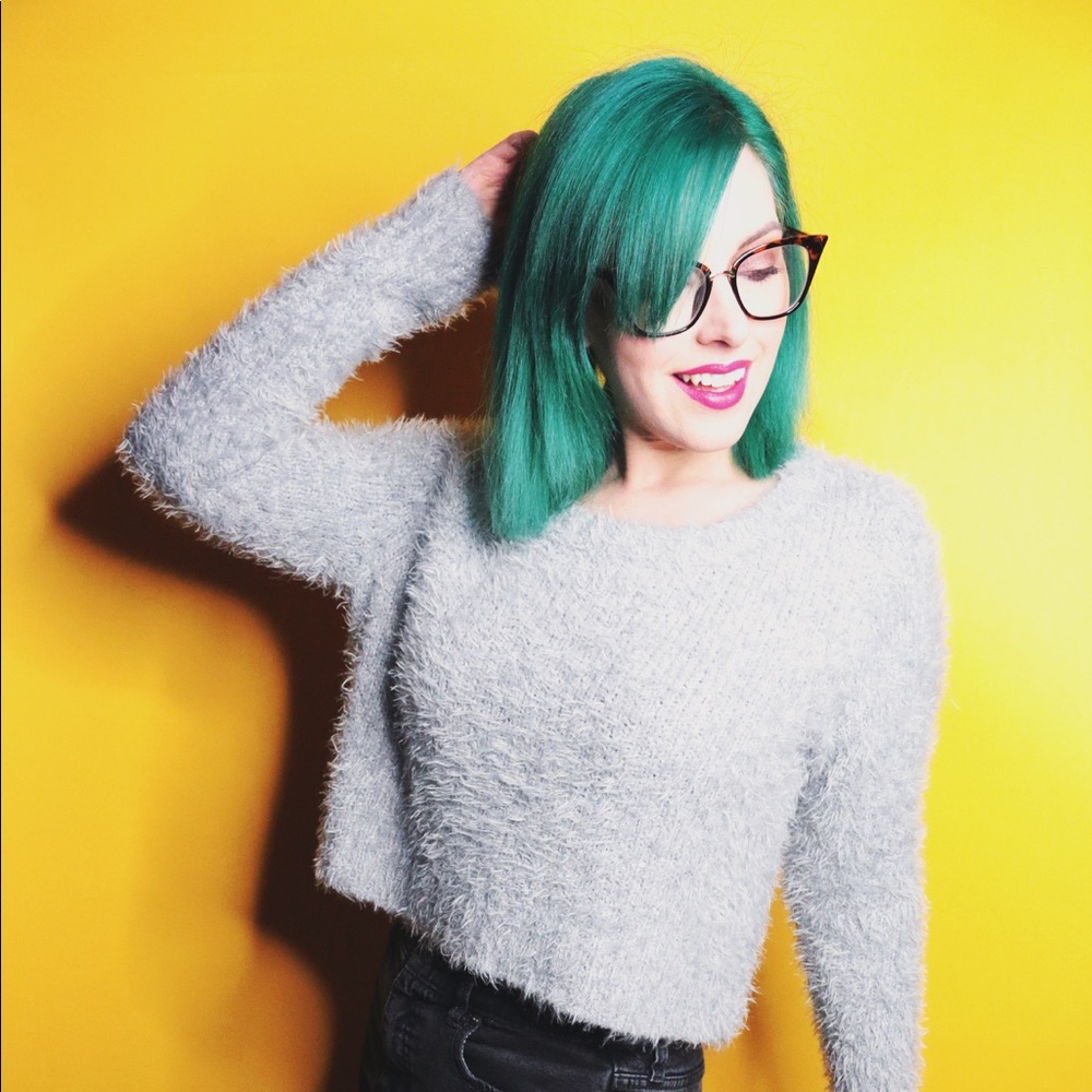 Cropped Fuzzy Sweater - Picture 2 of 4